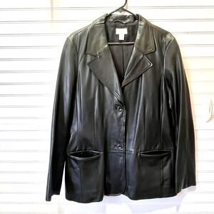 VTG 100% Leather Old Navy Double Button Blazer Size XL